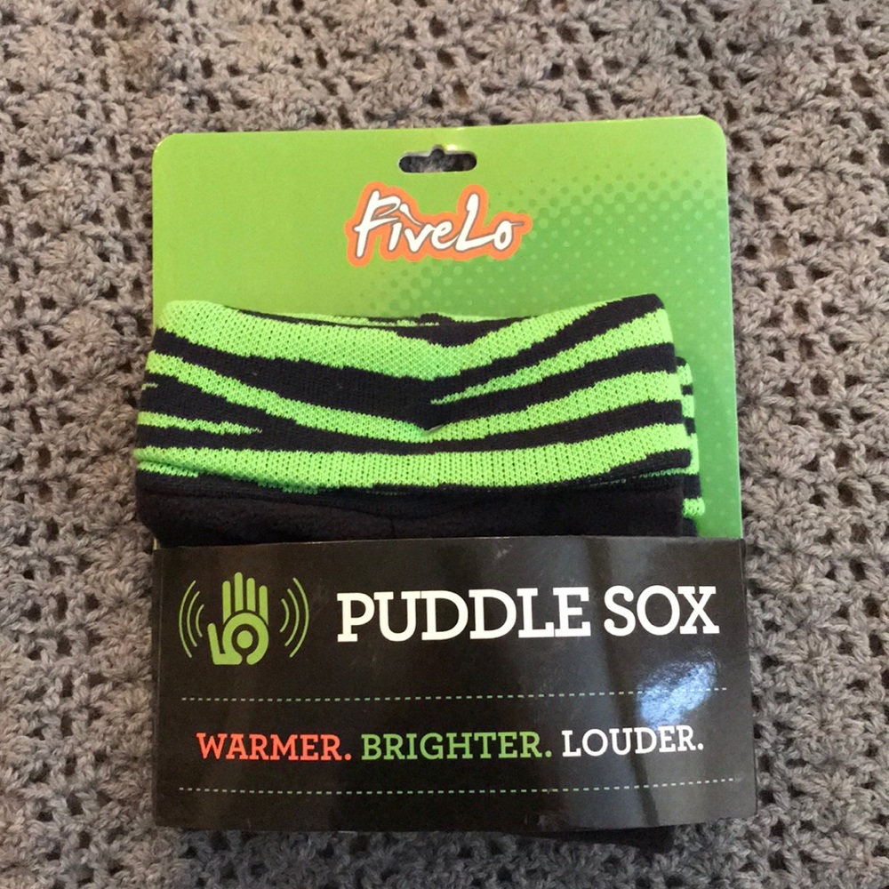 FiveLo Puddle Sox (boot liners) Seahawks colors
